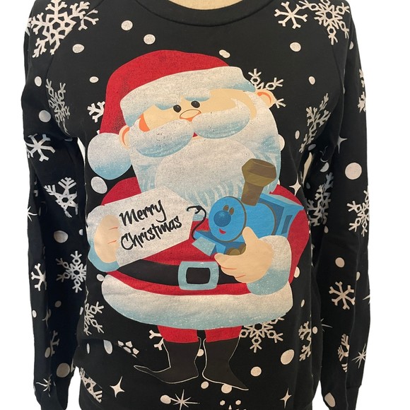 RUDOLPH THE RED NOSED REINDEER SANTA CHRISTMAS HOLIDAY SWEATSHIRT SNOWFLAKES S - Picture 3 of 10